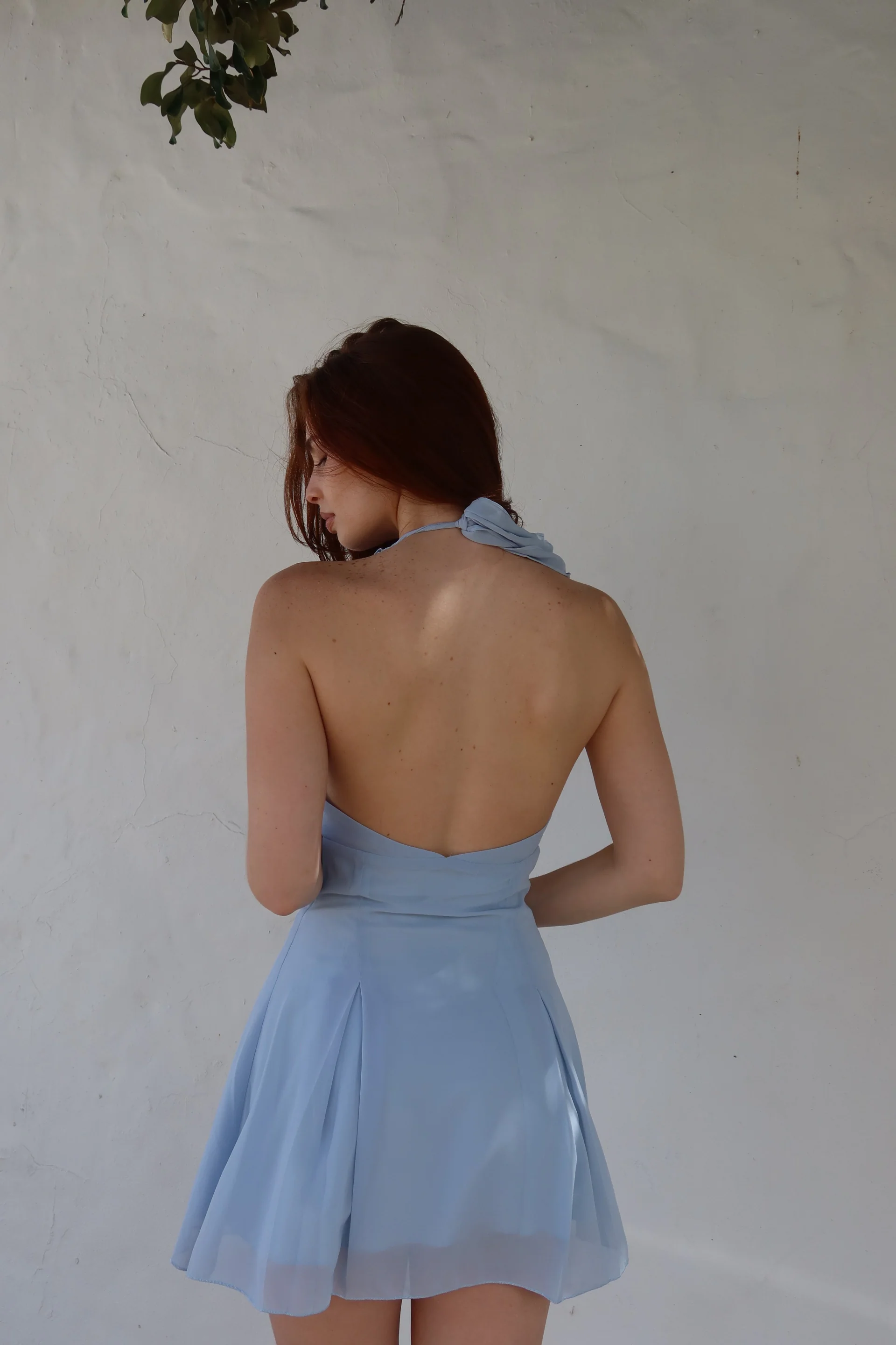 BLUE TIE MINI DRESS - Image 3